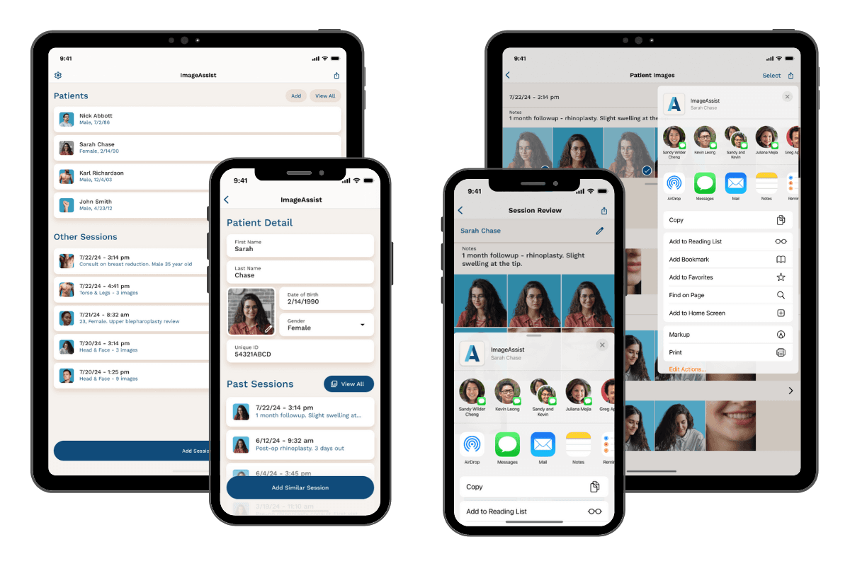 Patient photo management on iPhone